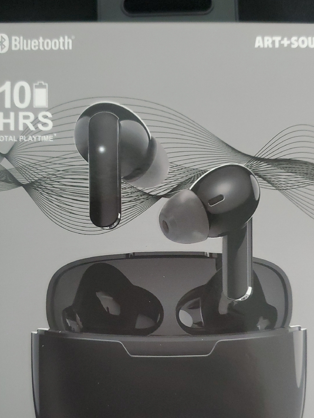 Black Bluetooth Earbuds with Charging Case